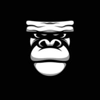 gorilla nero e bianca portafortuna design vettore