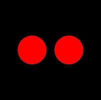 Due stessa misura rosso puntini vettore icona. rosso puntini icona.