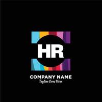 hr iniziale logo con colorato modello vettore. vettore