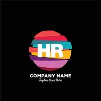 hr iniziale logo con colorato modello vettore. vettore