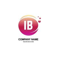 ib iniziale logo con colorato cerchio modello vettore