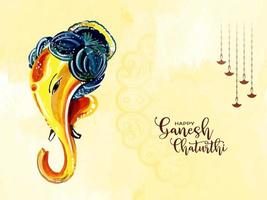 contento ganesh Chaturthi Festival religioso sfondo design vettore