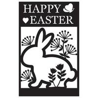 saluto carta modello con Pasqua coniglietto, papercut stile carta taglio, vettore illustrazione