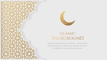 islamico Arabo d'oro ornamento modello telaio elegante frontiere sfondo con copia spazio vettore