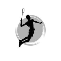 badminton distruggere logo design modello vettore