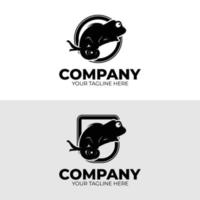 silhouette di camaleonte logo design modello vettore