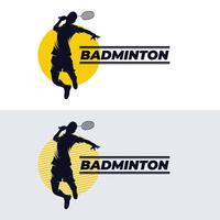 badminton distruggere logo design ispirazione vettore