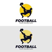 calcio giocatore logo design modello vettore