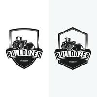 impostato di bulldozer logo design vettore