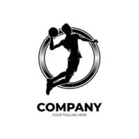 pallacanestro giocatore logo design modelli vettore