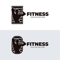 impostato di fitness logo design illustrazione vettore