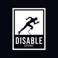 disabilità corridore gli sport concorrenza logo design vettore