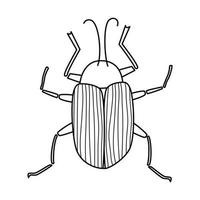 carino nero e bianca vettore arte design con scarafaggio insetto mano disegnato illustrazione per colorazione libro