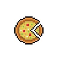 Pizza nel pixel arte stile vettore