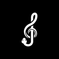 animale serpente musica Nota unico semplice logo vettore