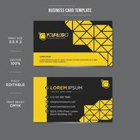 professionale giallo e nero Doppio sided attività commerciale carta design vettore