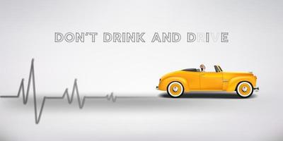 non fare bevanda e guidare concetto. ubriaco guida è non permesso. bevanda e guidare consapevolezza. vettore