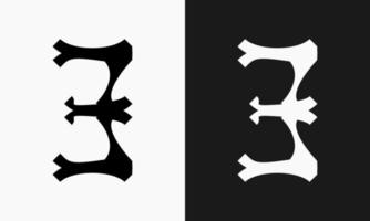 un' design nel il forma di un' numero tre quello ha un' classico impressione e un' Gotico tatto. adatto per uso come un' logo o marcatore vettore
