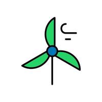 eco mulino a vento fan turbina energia ambientale icona schema riempire vettore