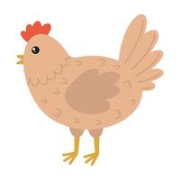 illustrazione di un' cartone animato carino pollo. Pasqua pollo simbolo. vettore illustrazione di un' cartone animato beige pollo.