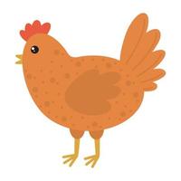 illustrazione di un' cartone animato carino pollo. Pasqua pollo simbolo. vettore illustrazione di un' cartone animato macchiato pollo.