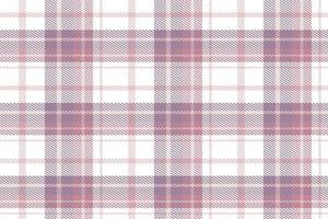 viola tartan plaid modello design tessile è fatto con alternato bande di colorato pre tinti discussioni intrecciata come tutti e due ordito e trama a giusto angoli per ogni Altro. vettore