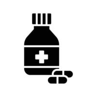 medicina bottiglia icona vettore design semplice e pulito