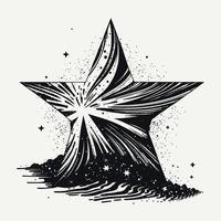 stella mano disegnato stella icona cartello - spazzola disegno calligrafia stella nero stelle simbolo - stella cartone animato vettore illustrazione professionista vettore