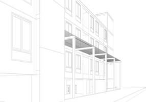 3d illustrazione di edificio progetto vettore