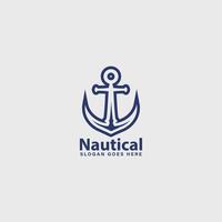 nautico marinaio logo, blu marino marino logo semplice design vettore