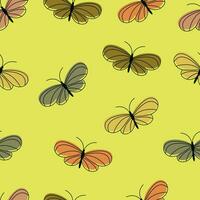 carino senza soluzione di continuità modello colorato farfalle. sfondo. vettore illustrazione.