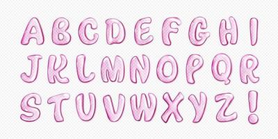 rosa acqua alfabeto, genere font con lettere vettore