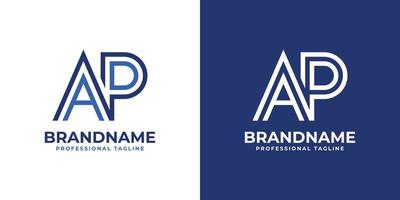 lettera ap linea monogramma logo, adatto per qualunque attività commerciale con ap o papà iniziali. vettore