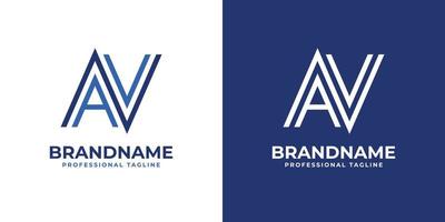 lettera av linea monogramma logo, adatto per qualunque attività commerciale con av o va iniziali. vettore