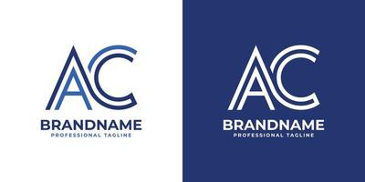 lettera AC linea monogramma logo, adatto per qualunque attività commerciale con AC o circa iniziali. vettore