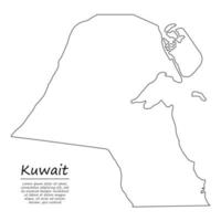 semplice schema carta geografica di Kuwait, nel schizzo linea stile vettore