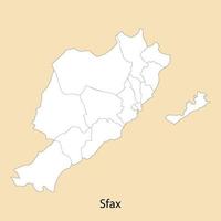 alto qualità carta geografica di sfax è un' regione di tunisia vettore