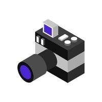 fotocamera isometrica su sfondo bianco vettore