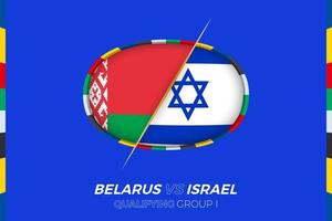 bielorussia vs Israele icona per europeo calcio torneo qualificazione, gruppo io. vettore