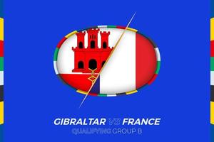 Gibilterra vs Francia icona per europeo calcio torneo qualificazione, gruppo b. vettore