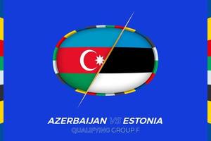 azerbaijan vs Estonia icona per europeo calcio torneo qualificazione, gruppo f. vettore