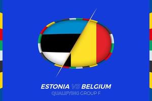 Estonia vs Belgio icona per europeo calcio torneo qualificazione, gruppo f. vettore