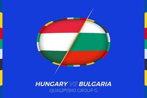 Ungheria vs Bulgaria icona per europeo calcio torneo qualificazione, gruppo g. vettore