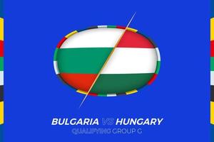 Bulgaria vs Ungheria icona per europeo calcio torneo qualificazione, gruppo g. vettore