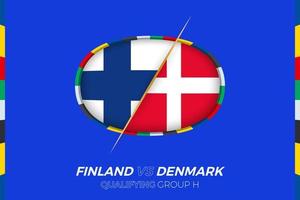 Finlandia vs Danimarca icona per europeo calcio torneo qualificazione, gruppo h. vettore