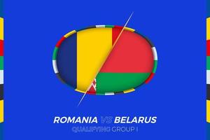 Romania vs bielorussia icona per europeo calcio torneo qualificazione, gruppo io. vettore