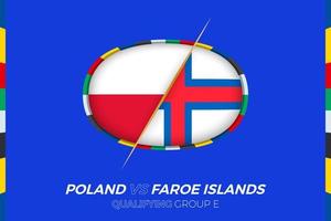 Polonia vs Faroe isole icona per europeo calcio torneo qualificazione, gruppo e. vettore