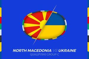 nord macedonia vs Ucraina icona per europeo calcio torneo qualificazione, gruppo c. vettore