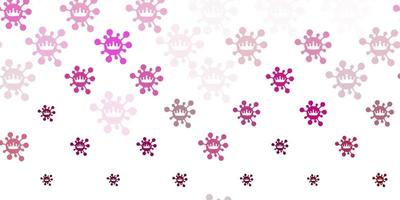 sfondo vettoriale rosa chiaro con simboli di virus.