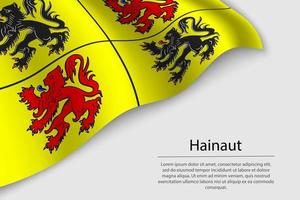 onda bandiera di hainaut è un' regione di Belgio vettore